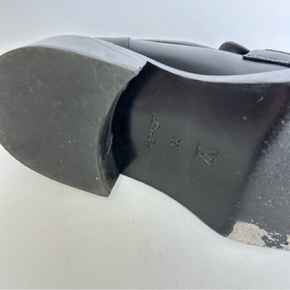Louis Vuitton Academy Monogram Black Chunky Leather Loafers sz 39 - Picture 4 of 14